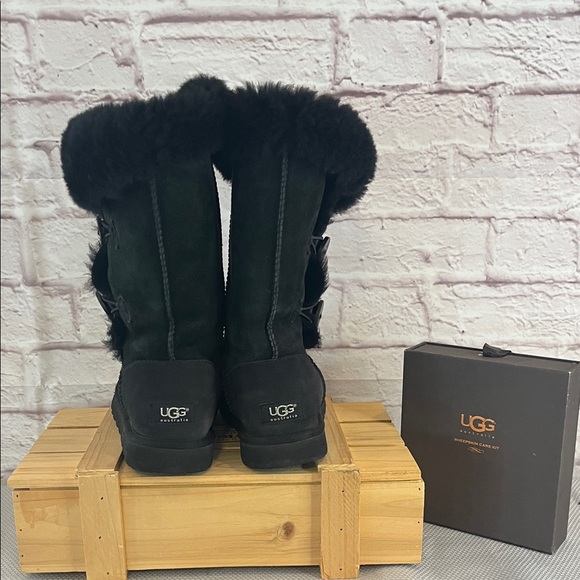 UGG Black Fur-Lined Boots - Picture 2 of 8